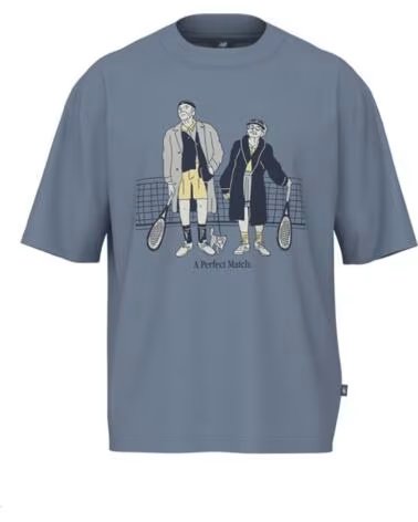 NEW BALANCE T-SHIRT GRAPHIQUE TENNIS BLEU AZUL