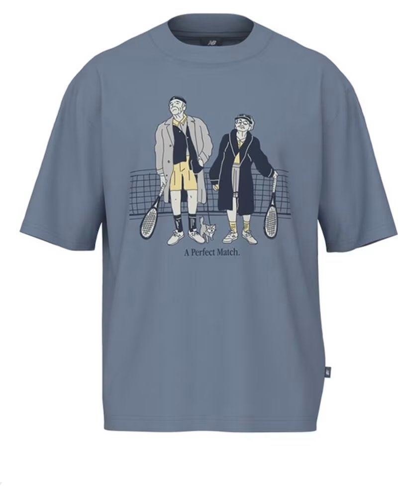NEW BALANCE T-SHIRT GRAPHIQUE TENNIS BLEU AZUL