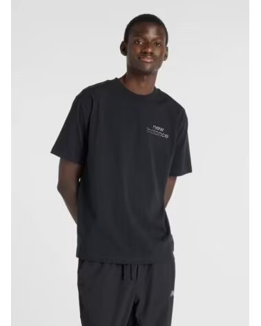 NEW BALANCE T-SHIRT CHROME RUNNER NOIR NEGRO