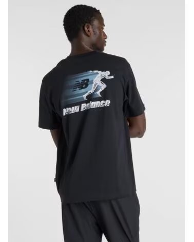 NEW BALANCE T-SHIRT CHROME RUNNER NOIR NEGRO