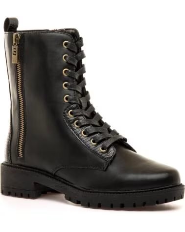STIVALETTI MILITARI MTNG 56260 CON LACCI E ZIP NEGRO