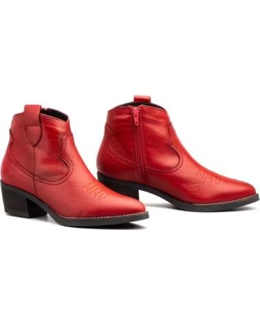 PAR Y MEDIO STIVALETTO CAMPEROS PELLE NAPPA TACCO CUBANO PYM935 ROSSO ROJO