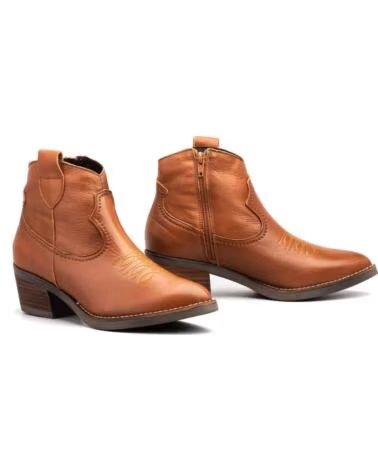 PAR Y MEDIO BOTTINE COUNTRY FEMME CUIR NAPPA TALON CUBAIN MODÈLE PYM935 MARRóN