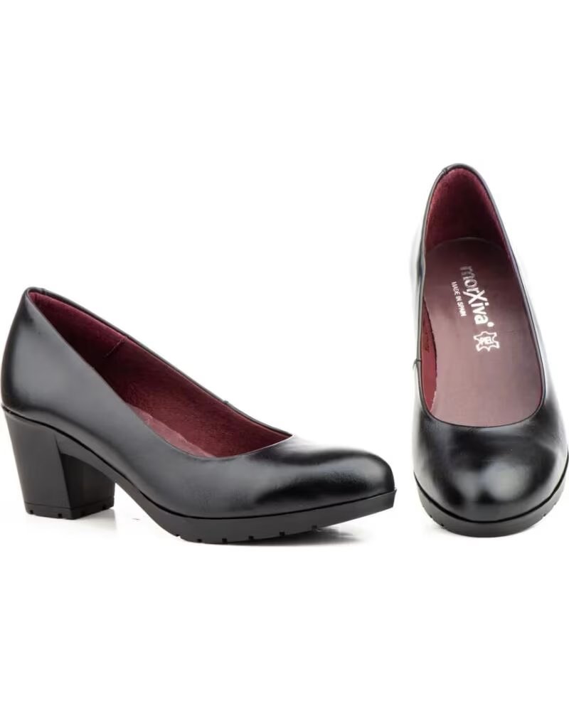 MORXIVA ZAPATOS SALÓN MUJER PIEL NAPA TACÓN ANCHO MX923 NEGRO
