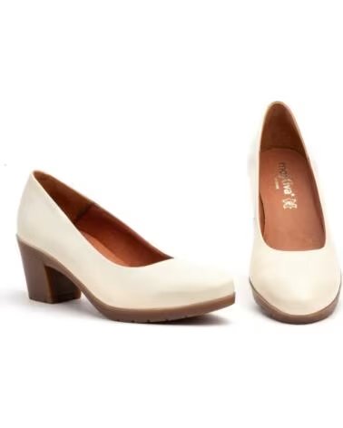 ZAPATOS SALÓN MUJER PIEL NAPA TACÓN ANCHO MX923 BEIGE