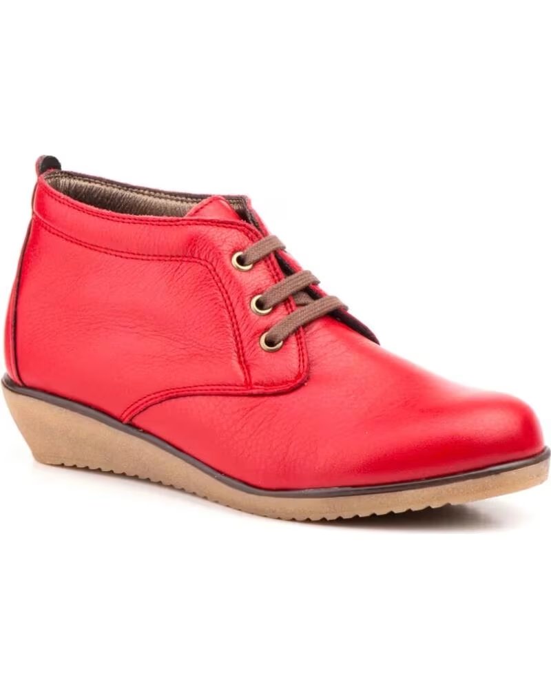 ALTO ESTILO STIVALETTO IN PELLE CON LACCI AE398 ROJO