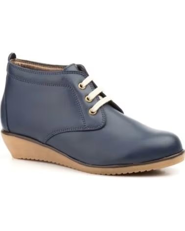 ALTO ESTILO STIVALETTO PELLE LACCI AE398 AZUL