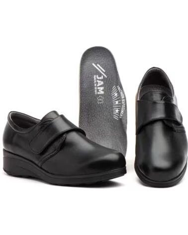DAMEN LEDERSCHUHE MIT KLETTVERSCHLUSS UND HERAUSNEHMBARER SOHLE JAM MODELL 7436 NEGRO