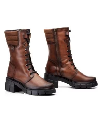 IBERICO SHOES DAMEN LEDER STIEFEL MILITÄR MODELL 5790 MARRóN
