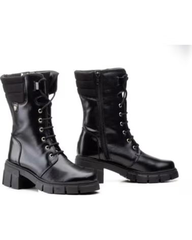 IBERICO SHOES STIVALI DONNA PELLE MILITARE MODELLO 5790 NERO NEGRO