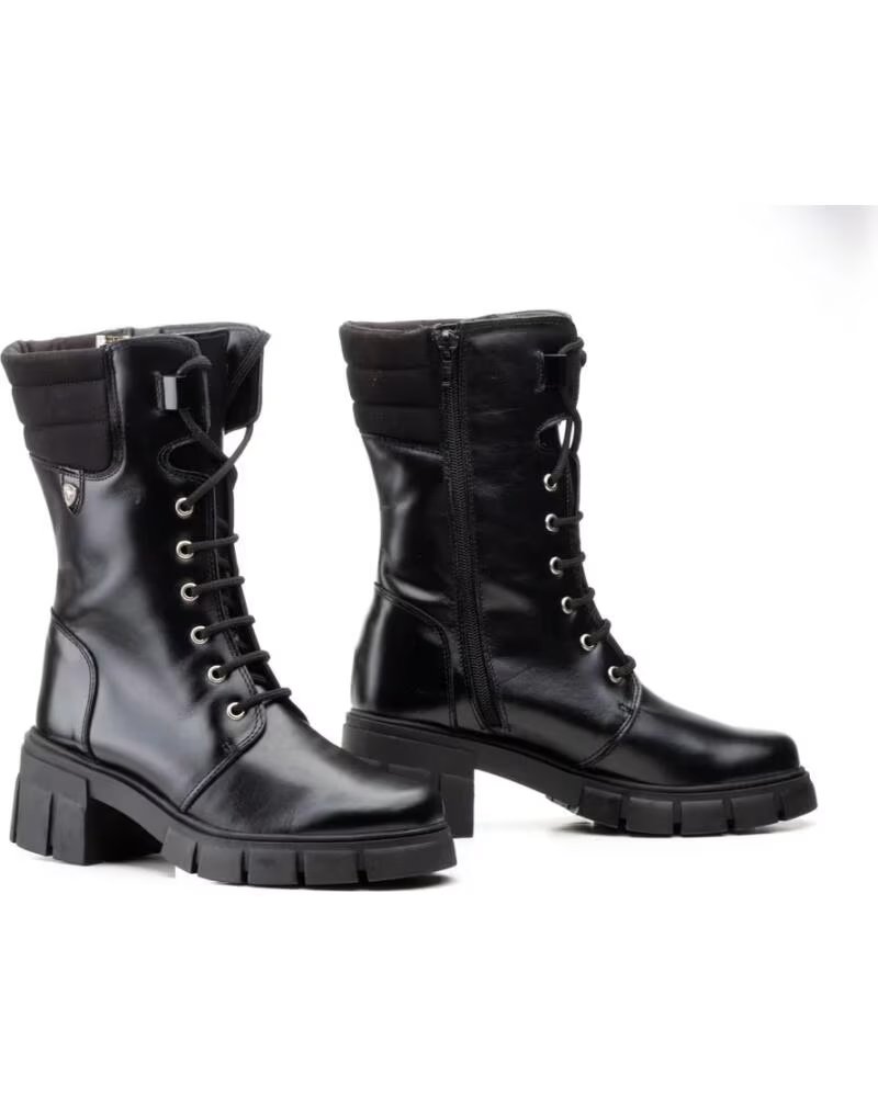 IBERICO SHOES STIVALI DONNA PELLE MILITARE MODELLO 5790 NERO NEGRO