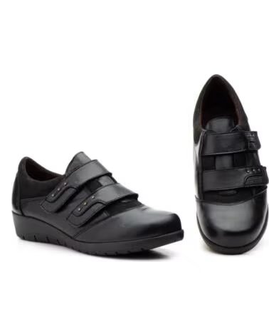 JAM ZAPATOS DE MUJER EN PIEL CON CIERRE DE VELCRO MODELO 5568 NEGRO