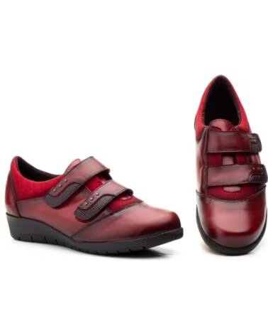 SAPATOS DE MULHER JAM EM COURO BORDÔ COM FECHO DE VELCRO MODELO 5568 AZUL