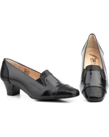 JAM ZAPATOS DE PIEL CON TACÓN MODELO 5219 NEGRO