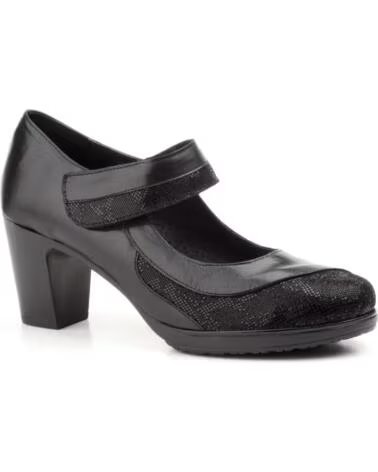 JAM WOMEN´S LEATHER HIGH HEEL SHOES MODEL 5016 NEGRO