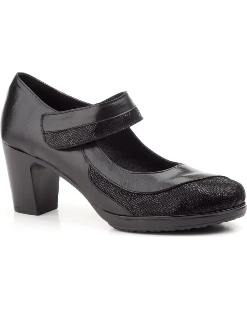 JAM WOMEN´S LEATHER HIGH HEEL SHOES MODEL 5016 NEGRO