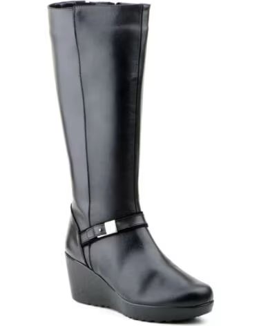 JAM STIVALI IN PELLE DA DONNA CON ZEPPA MODELLO 1022 NEGRO