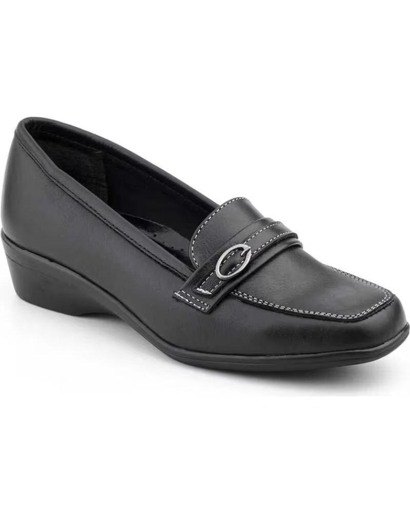 ALTO ESTILO ZAPATOS DE PIEL CUNA MOCASÍN MODELO 614 NEGRO