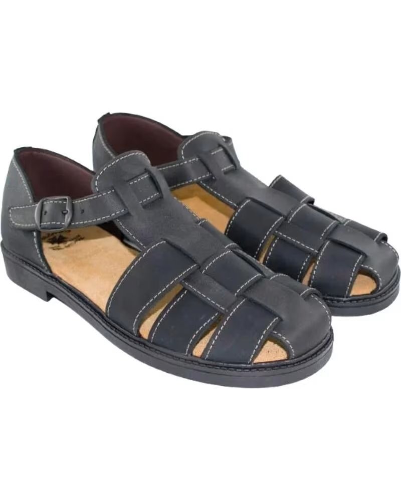 SANDALES FERMÉES SEVILLAS MODÈLE 13 POUR HOMME EN NOIR NEGRO