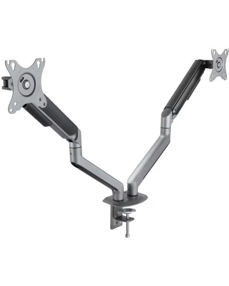 TOOQ Soporte de Mesa para 2 Monitores DB4132TNR-G- Giratorio- Inclinable- hasta 9kg