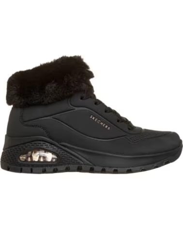 SKECHERS BOTINS PLANOS UNO RUGGED-ARCTIC AVENUE PRETO NEGRO