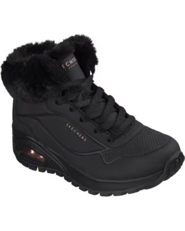 SKECHERS BOTINS PLANOS UNO RUGGED-ARCTIC AVENUE PRETO NEGRO
