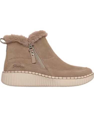 SKECHERS BOTTINES PLATES FEMME WILSHIRE BLVD - FRESH ZIP TAUPE MARRóN