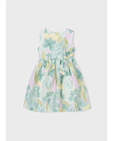 MAYORAL BLUMENMUSTER KLEID MIT SCHLEIFE 3913 078 GRÜN MÄDCHEN VERDE