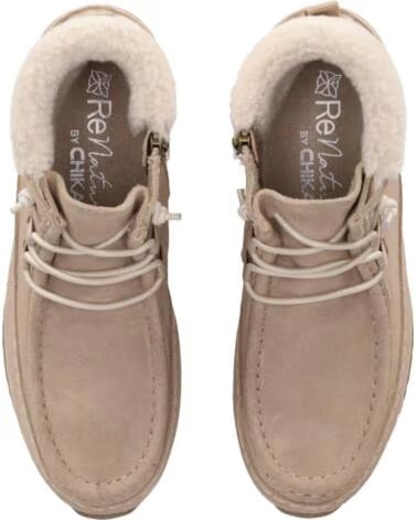 CHIKA10 RE NATURE ORLA 02 BOTINES PLANOS DE SERRAJE PARA MUJER TAUPE TAUPE-TAUPE