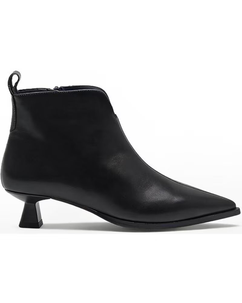 CHIKA10 ST KIWY 08 BOTINES DE PIEL TACÓN BAJO NEGRO-BLACK