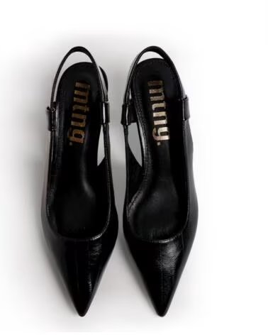 ZAPATOS DE TACÓN CON TIRAS DESTALONADOS MTNG 55764 NEGRO
