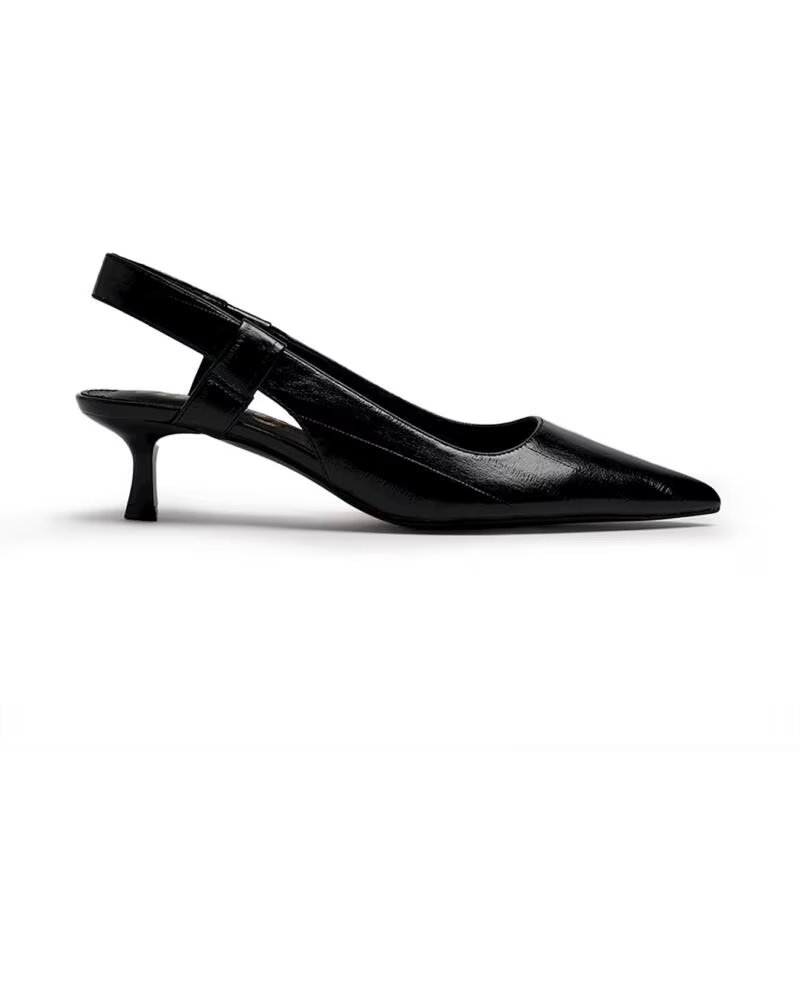 ZAPATOS DE TACÓN CON TIRAS DESTALONADOS MTNG 55764 NEGRO