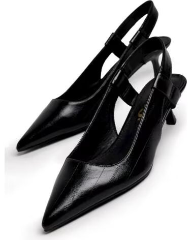 ZAPATOS DE TACÓN CON TIRAS DESTALONADOS MTNG 55764 NEGRO