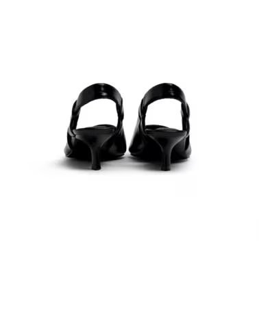 ZAPATOS DE TACÓN CON TIRAS DESTALONADOS MTNG 55764 NEGRO