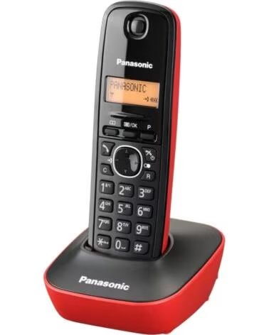 PANASONIC Telefono Inalambrico KX-TG1611- Negro y Rojo