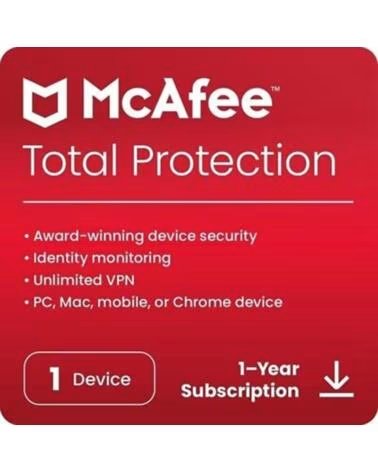 MCAFEE Antivirus total proteccion 1 dispositivo 1 ano esd descarga directa