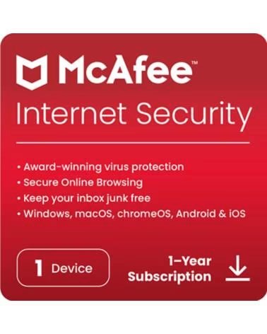 MCAFEE Antivirus internet security 1 dispositivo 1 ano esd descarga directa