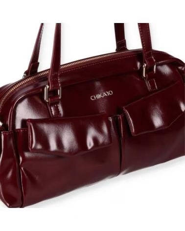 BOLSO DE HOMBRO DE PIEL VEGANA CHIKA10 LINDA BURDEOS BURDEOS-BURGUNDY