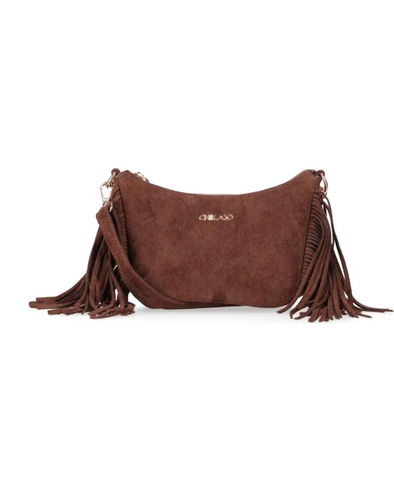 CHIKA10 BOLSO INDI MARRÓN CON FLECOS MARRON-BROWN