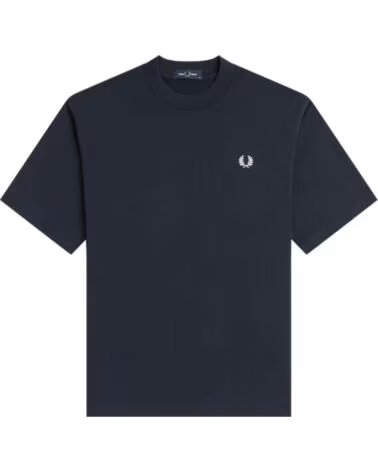 T-SHIRT FRED PERRY COM ESTAMPA NAS COSTAS NAVY