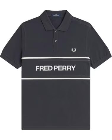 POLO GRAPHIQUE FRED PERRY ANCHOR GREY