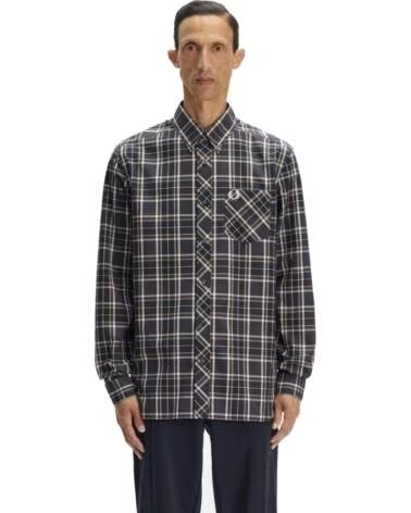 FRED PERRY CHEMISE CLASSIQUE EN TARTAN ANCHOR GREY