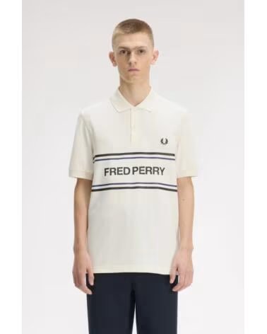POLO GRAPHIC FRED PERRY CRUDO BEIGE