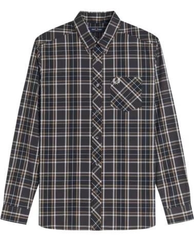 FRED PERRY CHEMISE CLASSIQUE EN TARTAN ANCHOR GREY