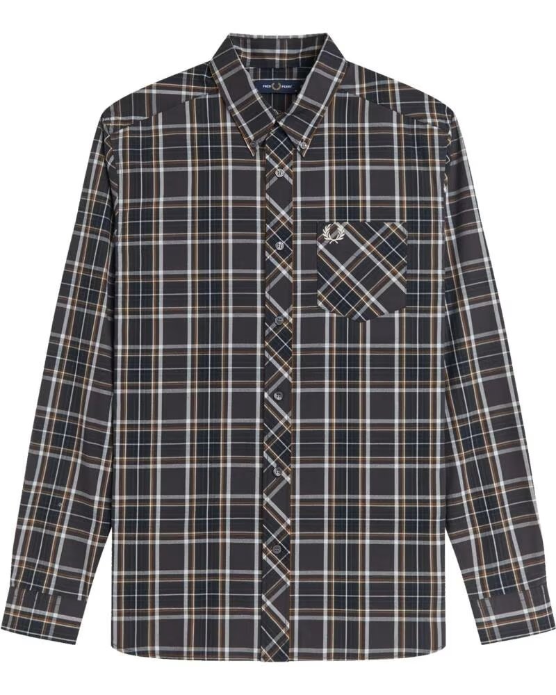 FRED PERRY CHEMISE CLASSIQUE EN TARTAN ANCHOR GREY