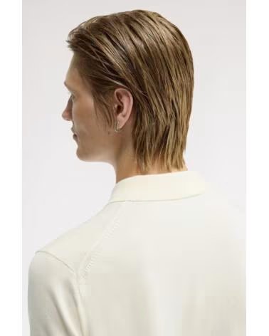 FRED PERRY LANGSTAPELIGE BAUMWOLLSTRICKHEMD WHITE