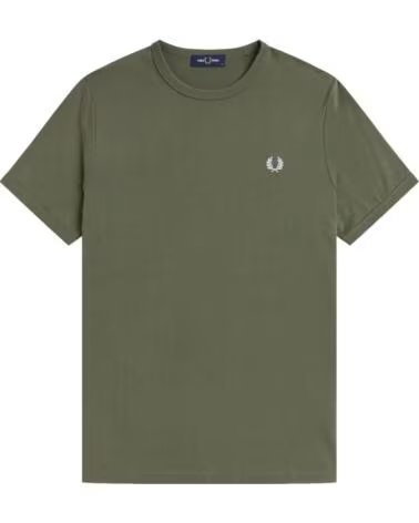 T-SHIRT RINGER FRED PERRY COROA DE LOURO VERDE GREEN