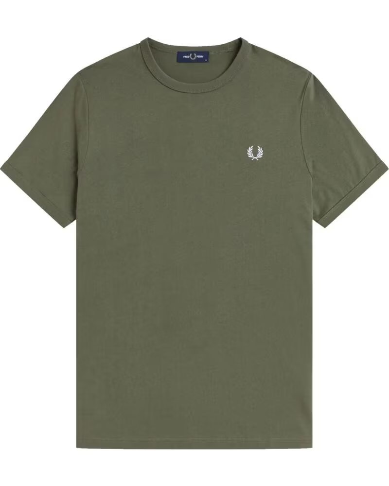 T-SHIRT RINGER FRED PERRY COROA DE LOURO VERDE GREEN