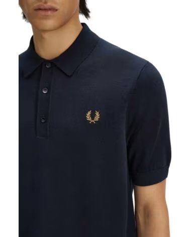 POLO DE PUNTO DE ALGODÓN DE FIBRA LARGA FRED PERRY NAVY
