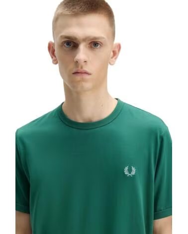 T-SHIRT FRED PERRY RINGER SPORT GREEN LIGHT